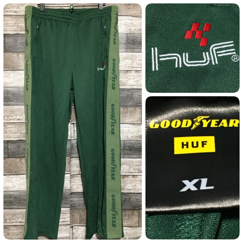 Huf Good Year Relaxed Track Pants Men’s XL Hunter Green Drawstring (Inseam 29.5)